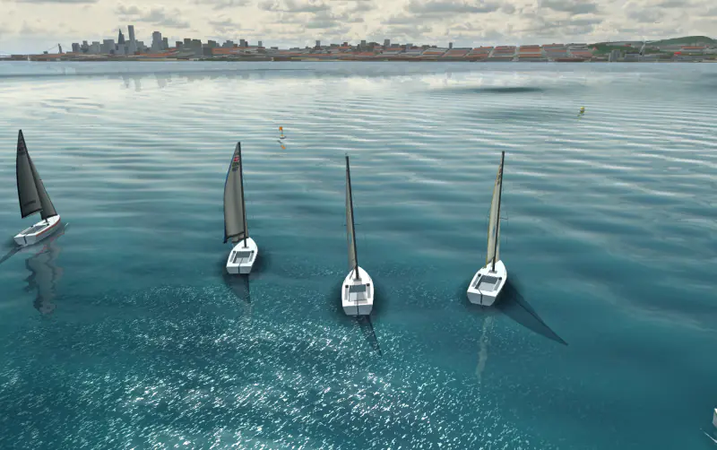 SailPolars sailing simulator practice scene