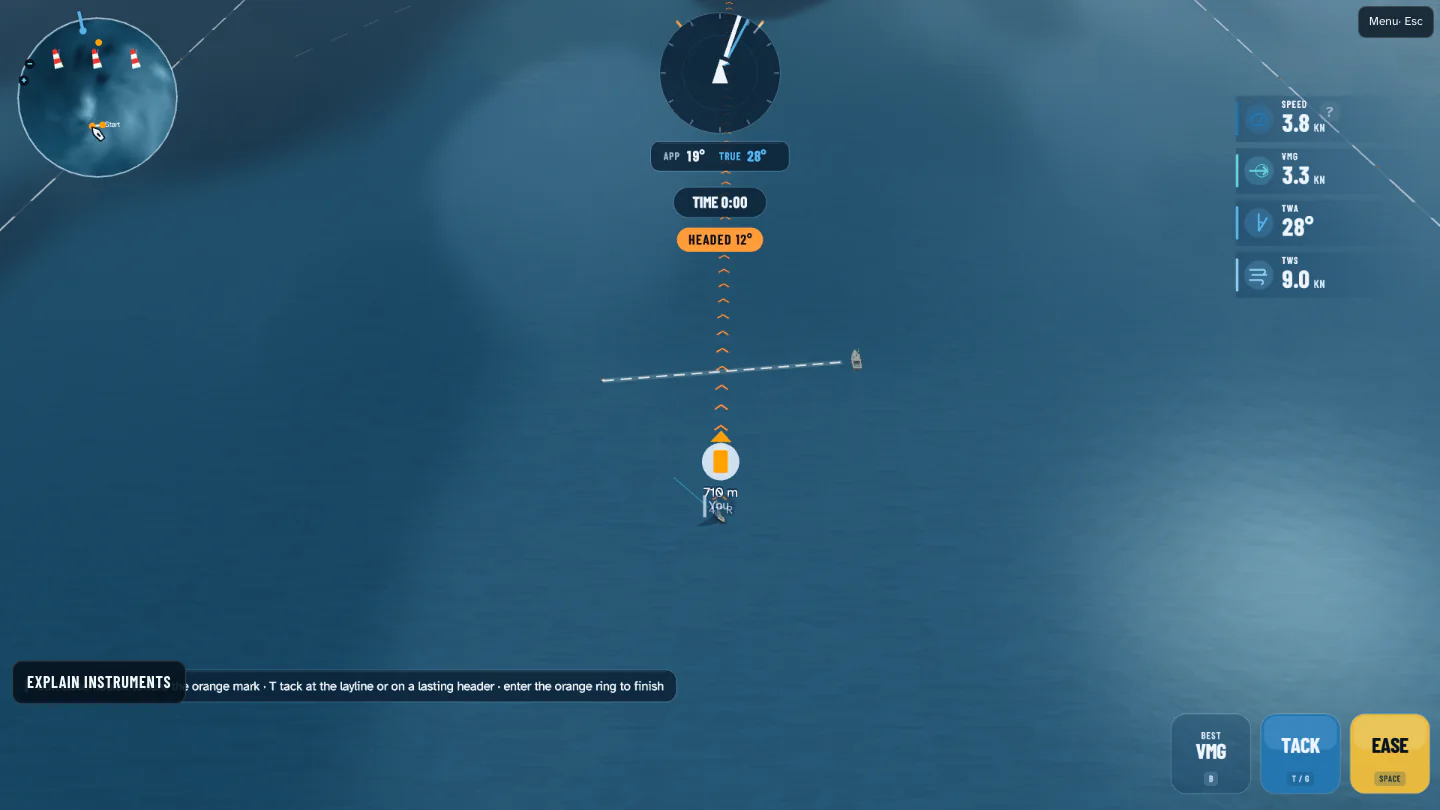 SailPolars sailing simulator practice scene