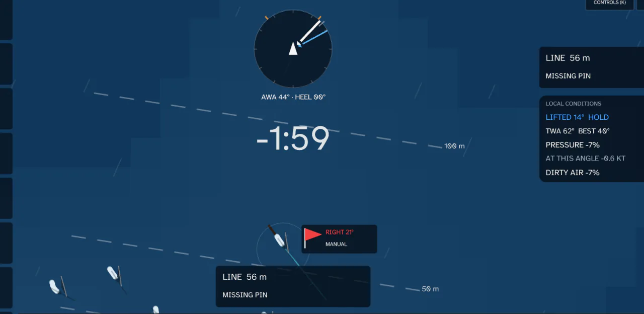 SailPolars sailing simulator practice scene